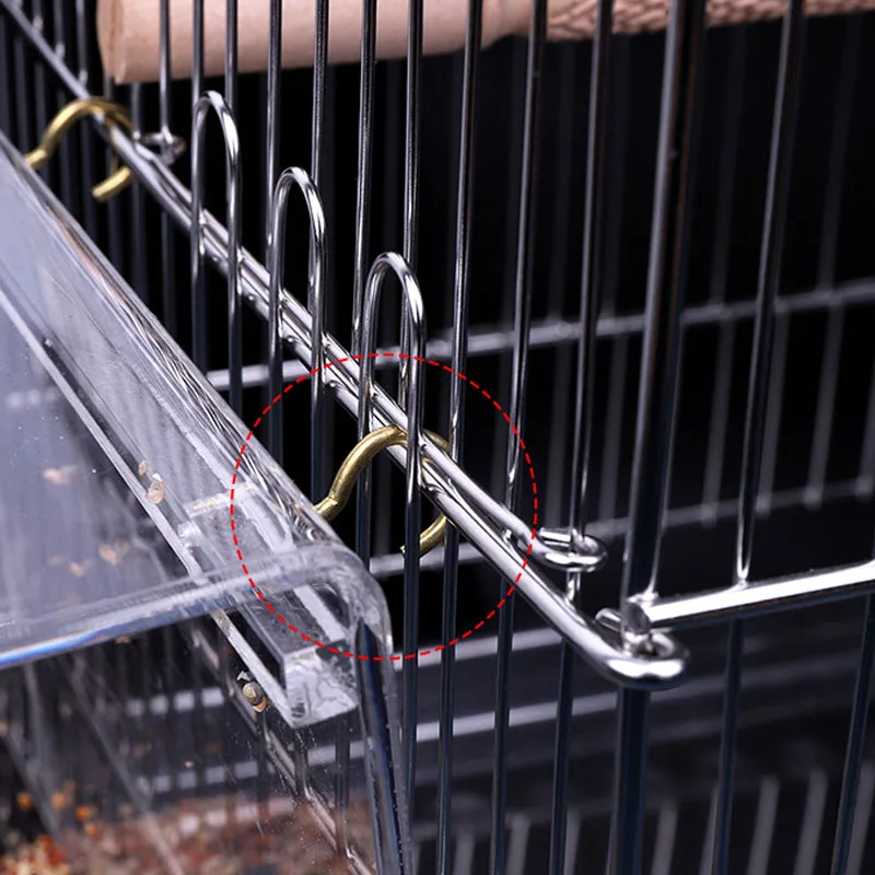 Imagem -04 - Recipiente de Comida para Alimentador de Papagaio Caixa à Prova de Derramamento Resistente a Mordida Acessórios para Gaiola Pássaros Pequenos e Papagaio Pequeno