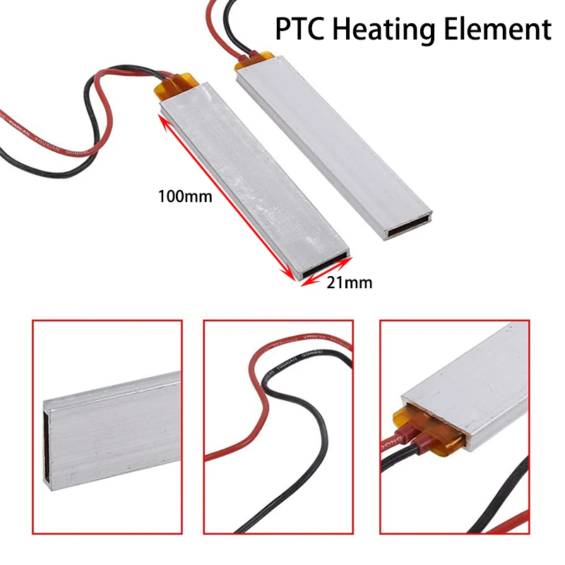 

100x21mm PTC Heating Element 220V Constant Temperature Thermistor Air Heating Sensor Aluminum Hair Dryer Curlers Heater