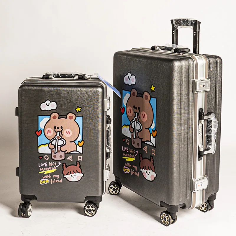 20 "24 Inch Cartoon Leuke Aluminium Frame Reizen Kinderen Koffer Op Wielen Carry Op Rolling Bagage Boarding Case gratis Verzending