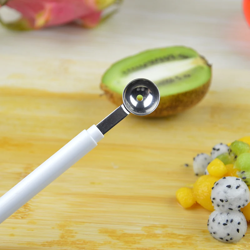 Mini Apple Ball Digger Melon Spoon Ice Cream Dig Scoop Stainless Steel Double-end Cooking Tool Kitchen DIY Accessories Gadgets