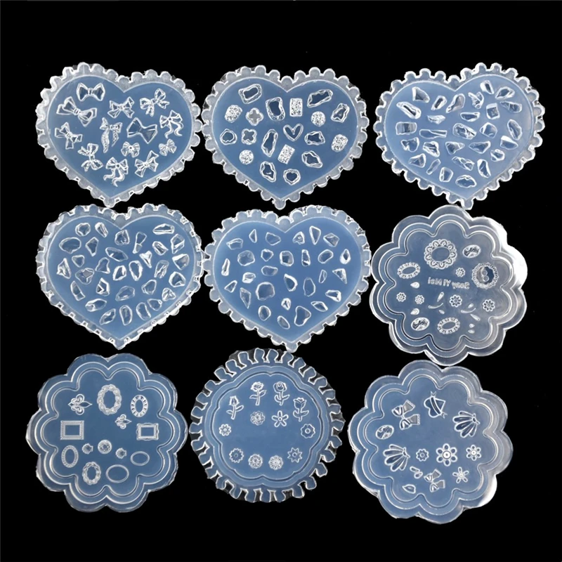 SNASAN Tiny Beads Crystal Diamond Stone Nail Art Earrings Resin Silicone Mould Casting Tool UV Epoxy Resin Silicone Mold