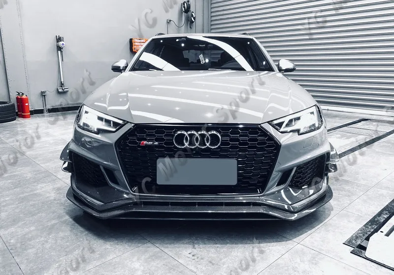 Car Accessories CF Carbon Fiber Avant RS01R Front Lip Fit For 2018-2020 RS4 B9 Front Lip