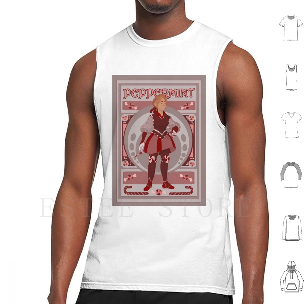 The Peppermint Knight Tank Tops Vest Mint Peppermint Candy Sweets Knight Female Knight Dnd And Christmas Christmas