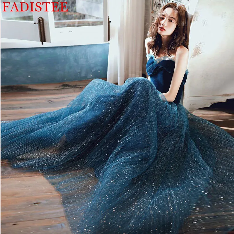 платье 2021 Lace Strapless Evening Dress Prom Party Gown Robe De Soiree Longue Formal Dress Simple Robe De Soiree