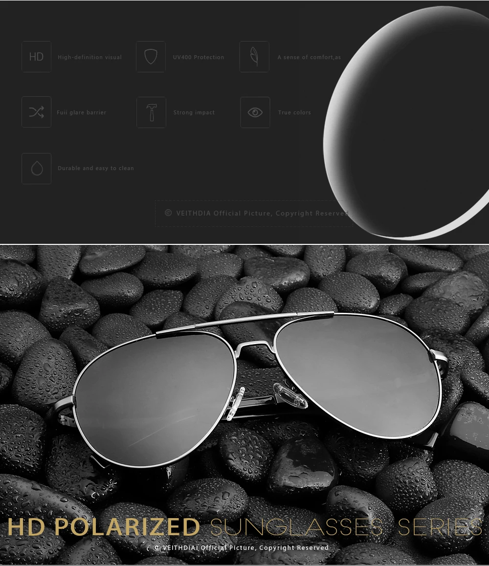 VEITHDIA Marke männer Sonnenbrille Vintage Polarisierte UV400 Objektiv Outdoor Klassische Frauen Sonnenbrille Fahren Brillen Für Männliche 2482 – Detail 8