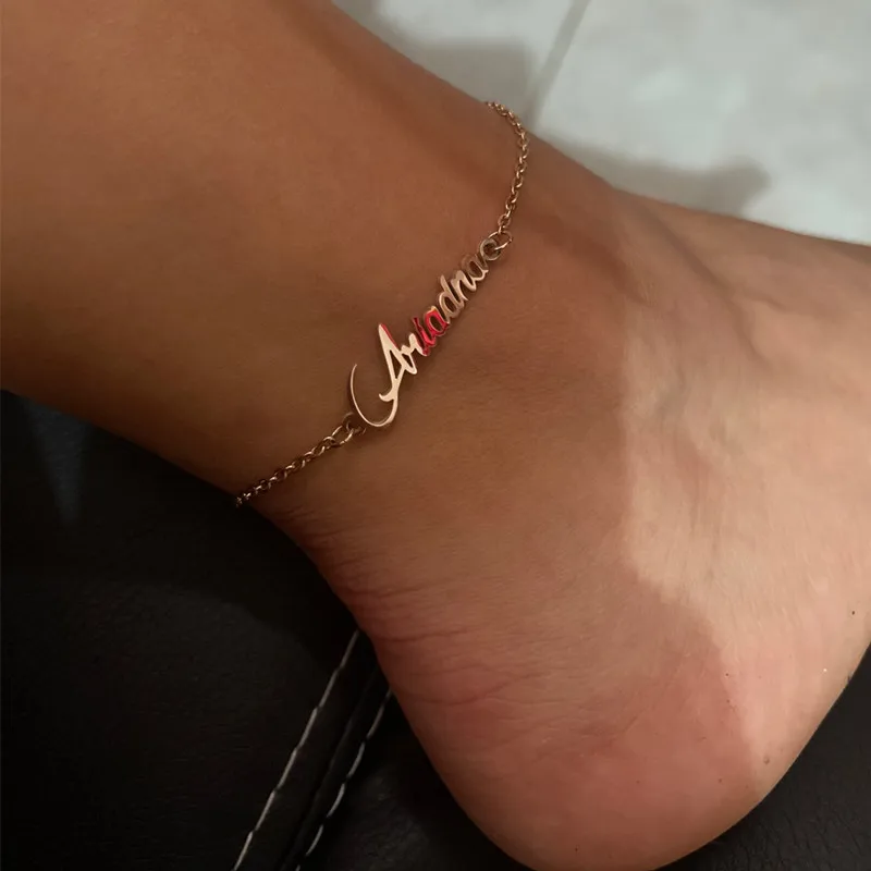 Custom Name Anklet Stainless Steel Customized Anklets for Women Jewelry Gifts Personality Letter name Ankle Bracelet