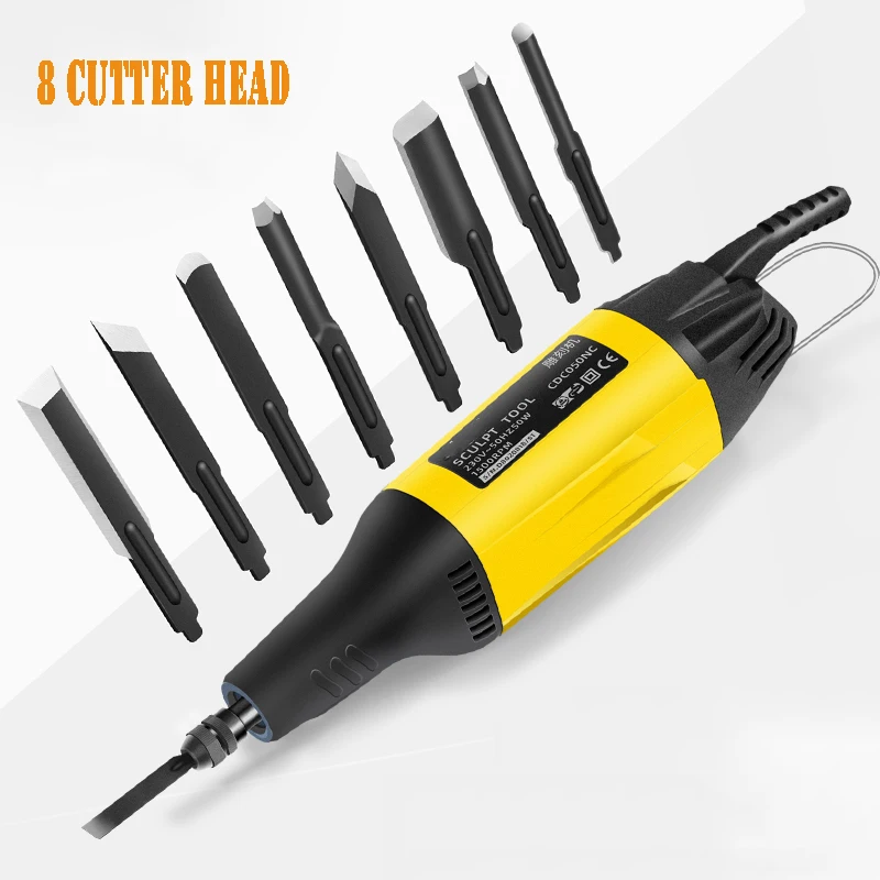 220V Wood Chisel Carving Tool Set Furniture Wood Carving Tool 8 Carving Wrench Carving Knife Handle Hand Tools Set