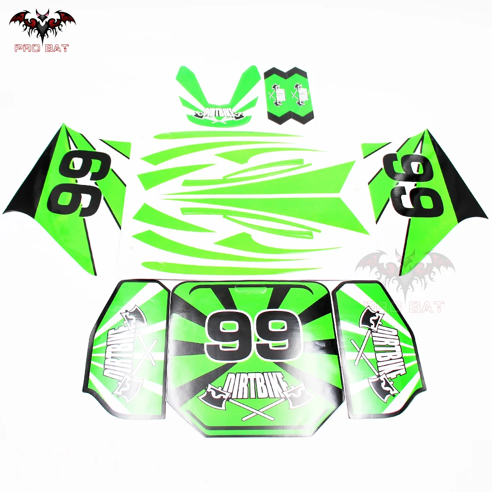 

Sticker Decal Kit Fairing For 125cc 140cc 150cc Dirt Bike Pit Trail Apollo Set PRO BAT NEW