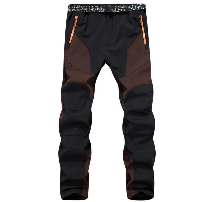 Men\'s Winter Fleece Softshell Hiking Pants Outdoor Sports Thick Warm Fishing Trekking Camping Skiing Male Trousers m-4xl