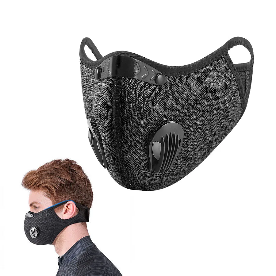 Cycling Face Mask Sport Washable Reusable with Filter Dust MaskSummer Facemask for men Bandana Actived Carbon Filters