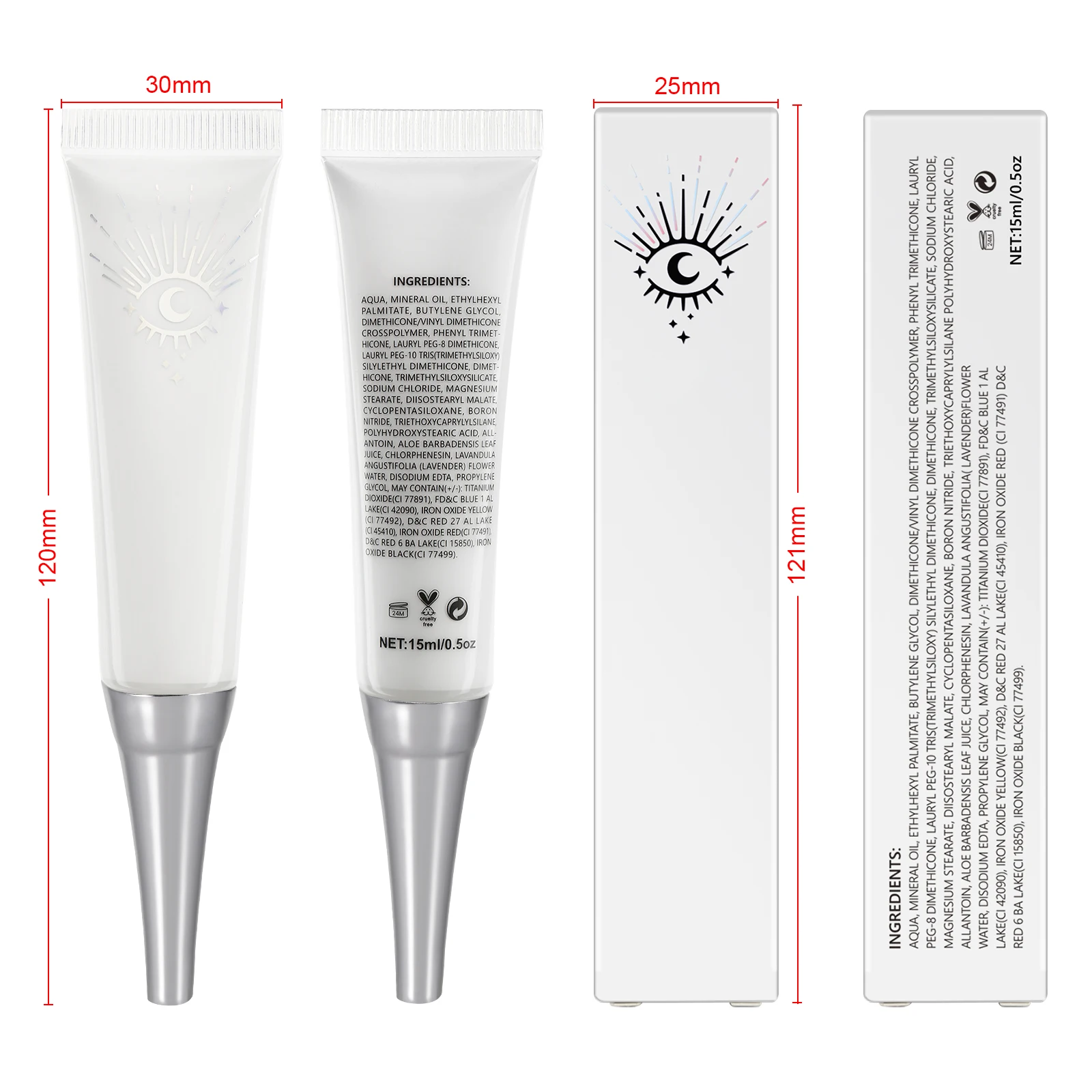 30pcs Custom Logo Eyeshadow Primer Wholesale Eye Cosmetics Liquid Matte Pigment Cream Eye Shadow Base Concealer Private Label