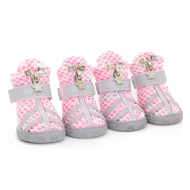 

Кроссовки для маленьких собак, удобная дышащая сетчатая ткань, Нескользящие, для прогулок и бега, обувь для щенков и кошек