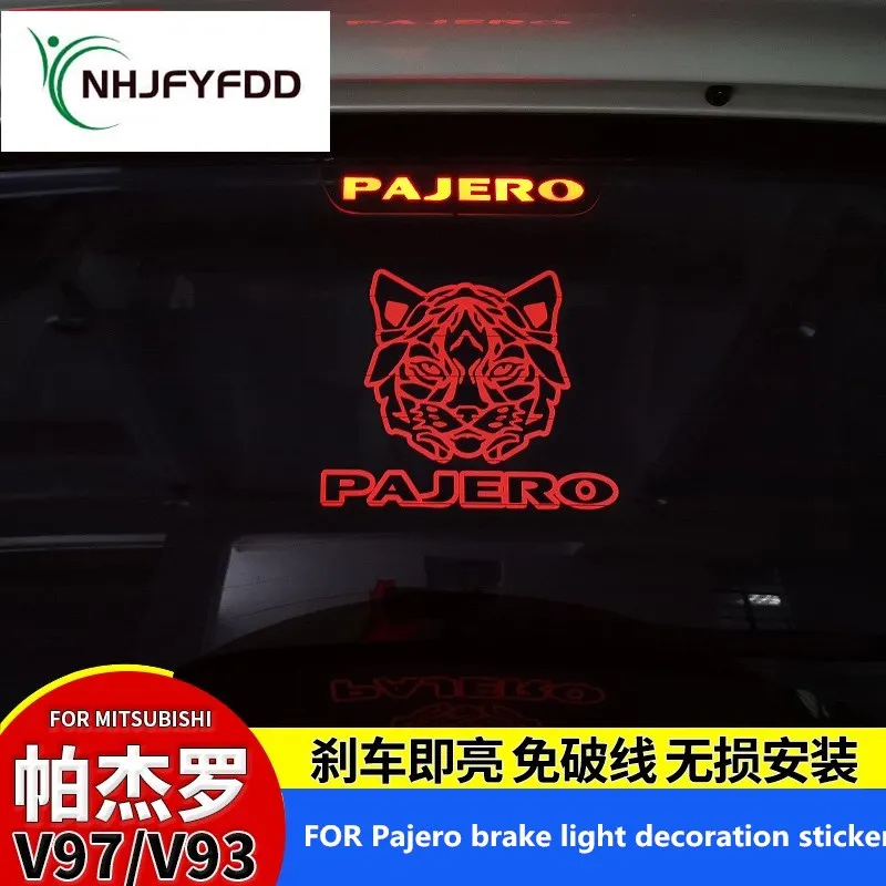 

Тормозной светильник Декоративные наклейки для Mitsubishi Pajero v97 v93 v87 Защита от солнца на заднее стекло авто хвост ограничитель двери светильник украшения аксессуары