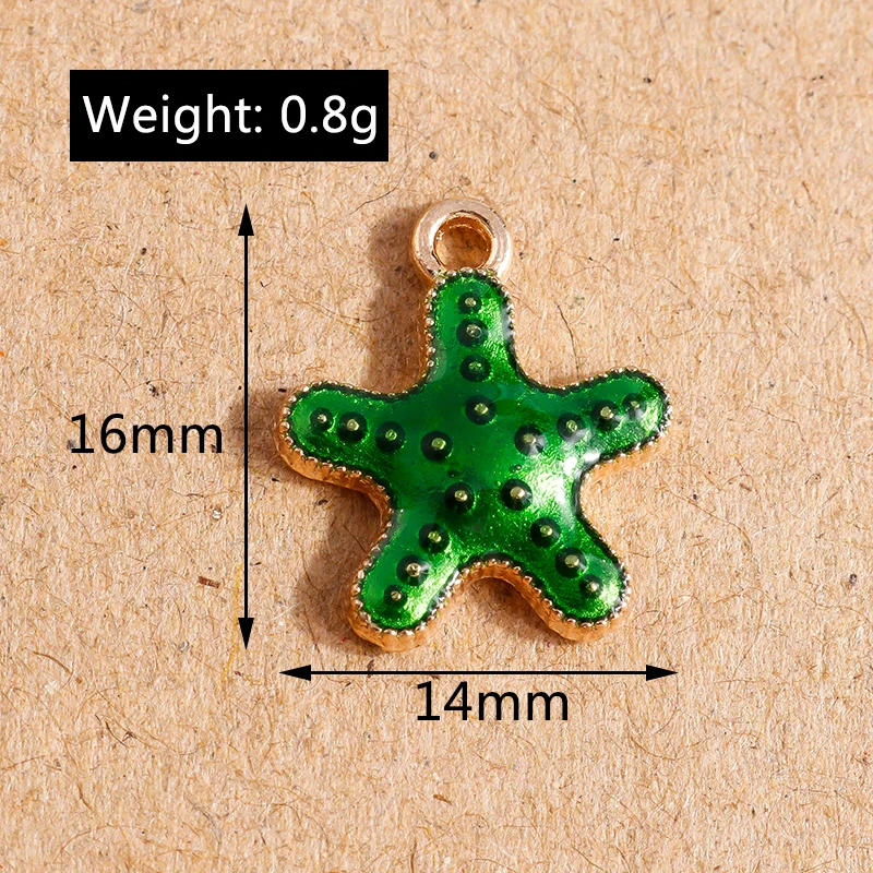 10 teile/los niedlichen Meeres lebewesen Charms für Schmuck machen Emaille Seestern Muschel Charms Anhänger DIY Halskette Ohrringe Geschenk zubehör – Detail 16