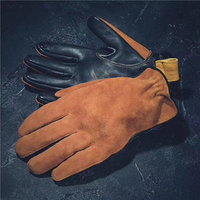 New Men's Genuine Cowhide Leather Gloves Men Women Driving Windproof Motorcycle Gloves Winter Mittens Top Quality S2352