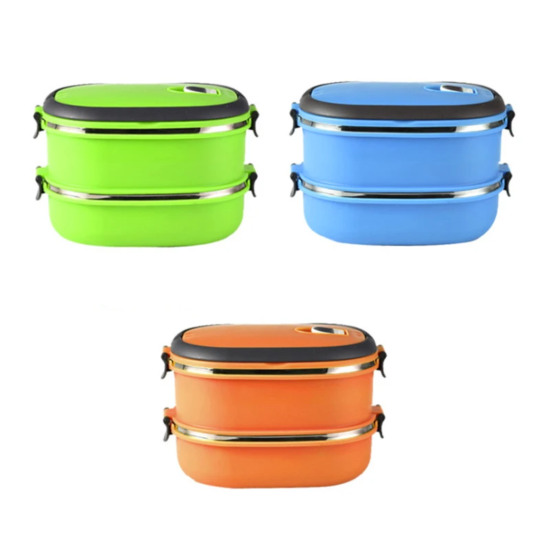 

Portable Stainless Steel Bento Box One Compartments Lunch Box Leakproof Heating Food Container Tableware Adults