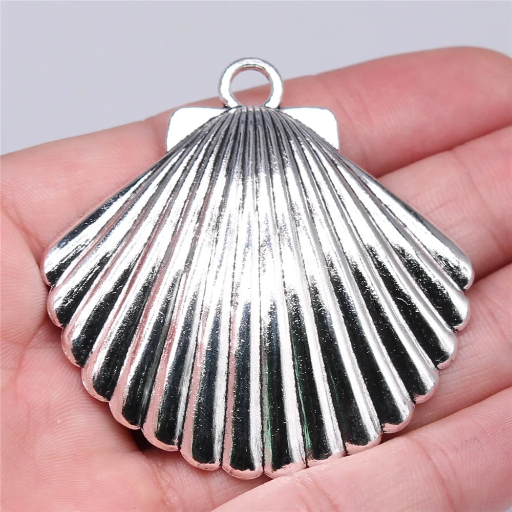 2pcs Big Shell Pendant Oversized Conch Shell Charms For Necklace Making DIY Keyring Making