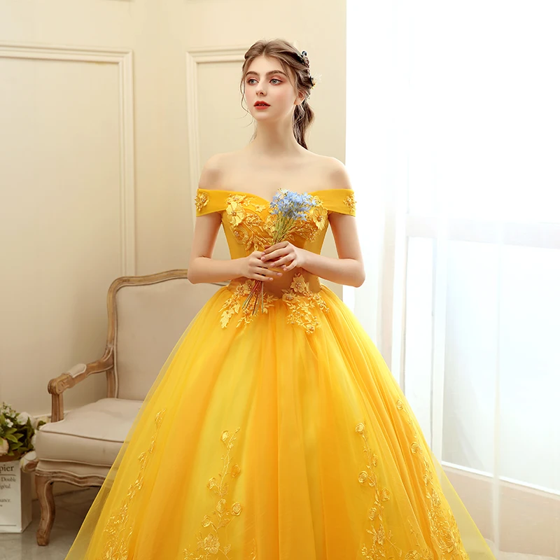 Quinceanera Dress 2024 New Prom Dress Yellow Ball Gown Sweet Floral Print Quinceanera Dresses Robe De Bal Custom Size Customized