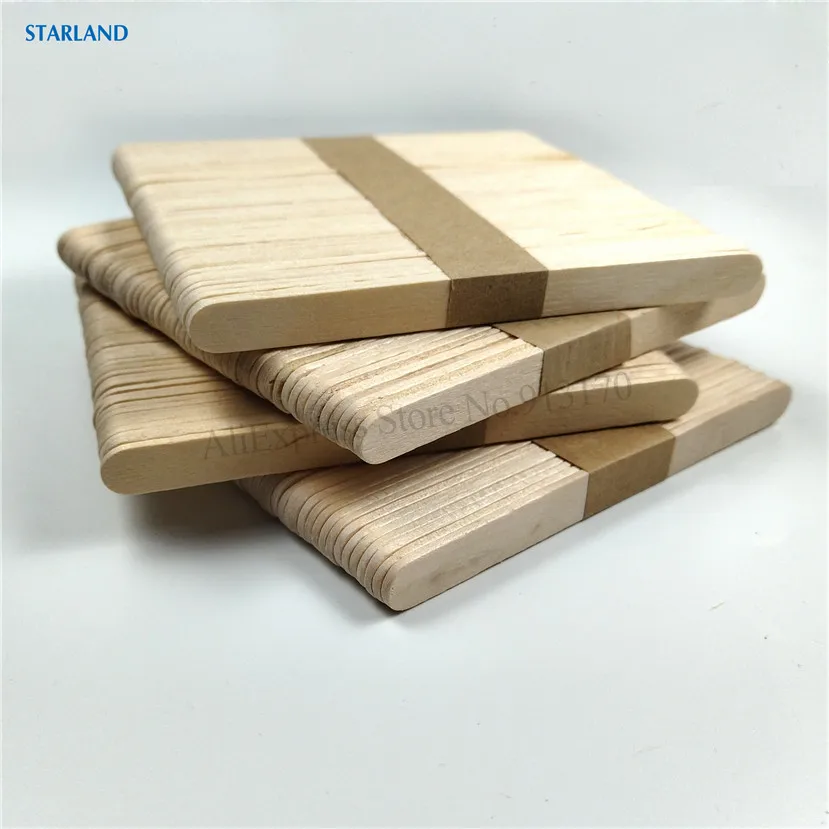 200ใน1 Pop Sticks Birch ไม้ Popsicle Sticks Ice Cream DIY Craft ความยาวไม้11.4ซม.4จำนวนมาก50ชิ้น/ล็อต