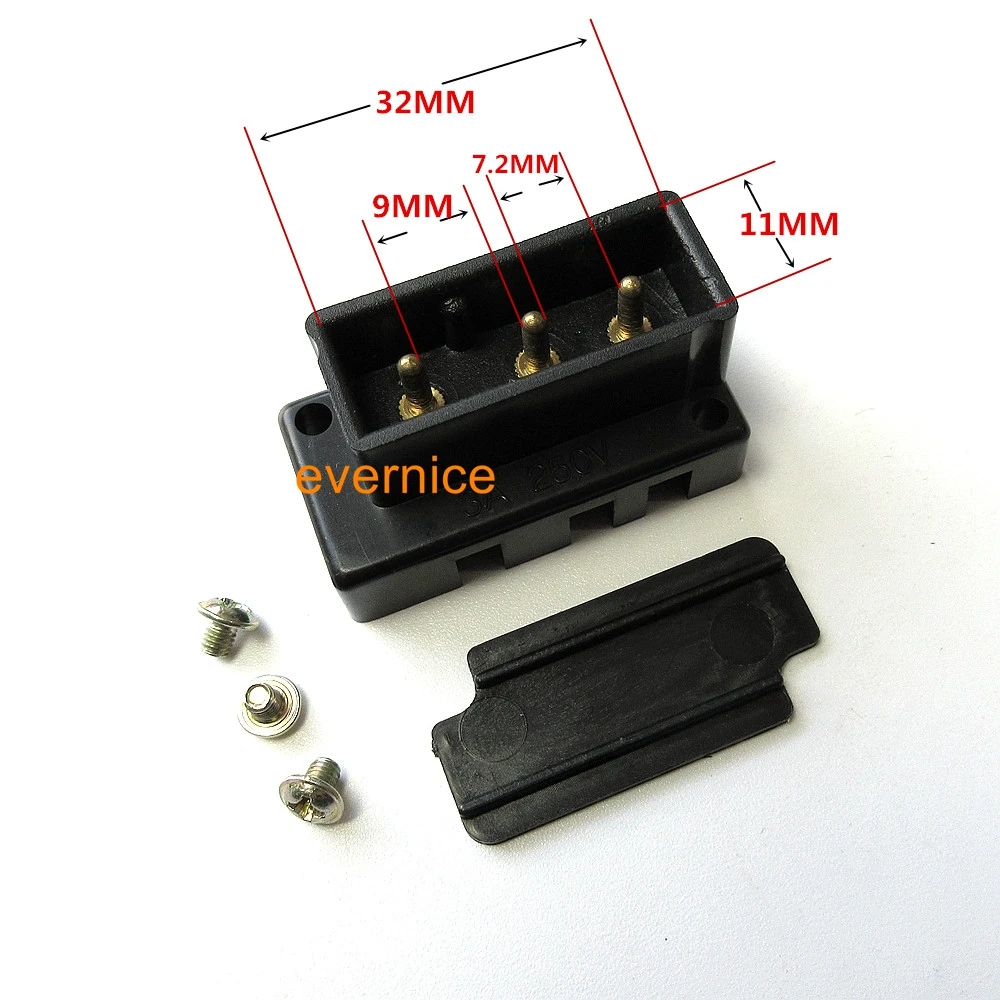 Male Socket Terminal Box For 3 Pin Sewing Machine Ydk32A Power Cord Plug