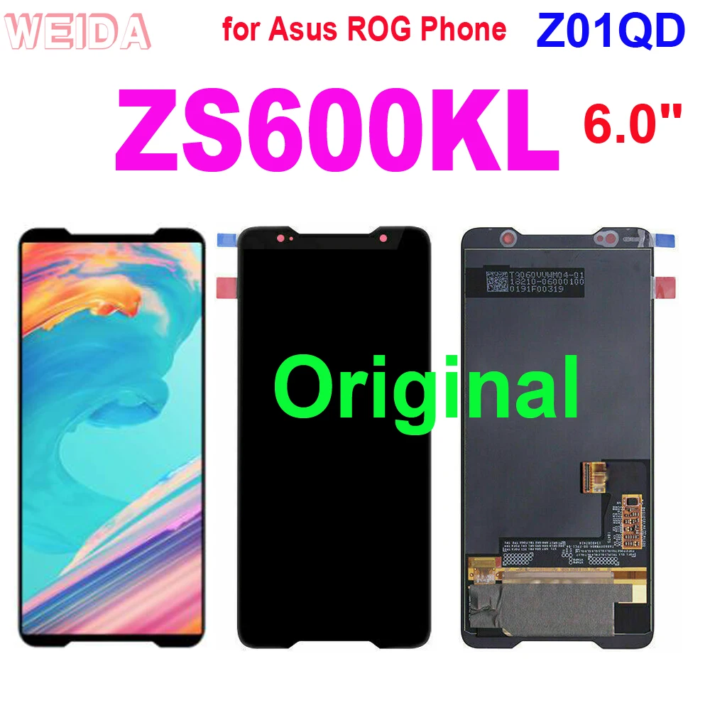 Original LCD for Asus ROG Phone ZS600kl Z01QD LCD Display Touch Screen Digitizer Assembly for Asus ZS600KL LCD Replacement Tools