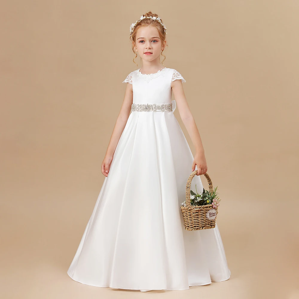 Floor-Length Princess Flower Girl Dress For Kids Birthday Evening Party Wedding First Communion Pageant Ceremony Ball Event Prom