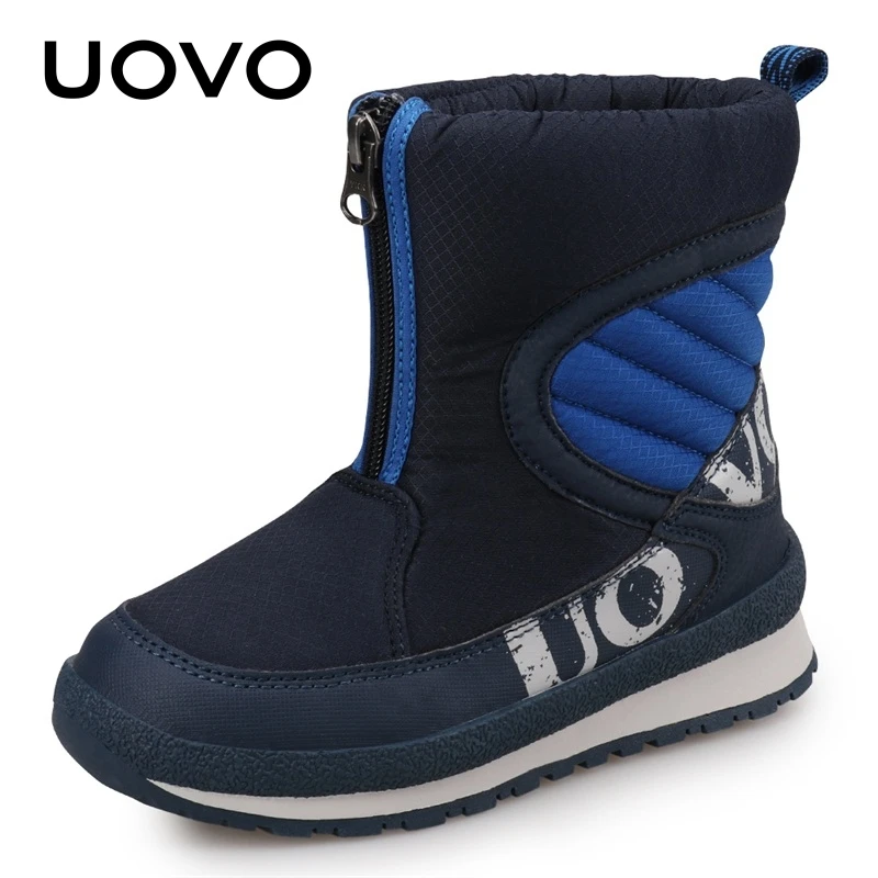 UOVO 2024 New Shoes For Boys And Girls High Quality Fashion Kids Winter Boots Warm Snow Children's Footwear Size #30-38