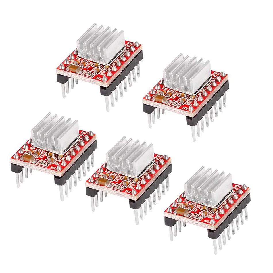 5Pcs A4988 Stepstick Stappenmotor Driver Module + Koellichaam Voor 3D Printer Reprap