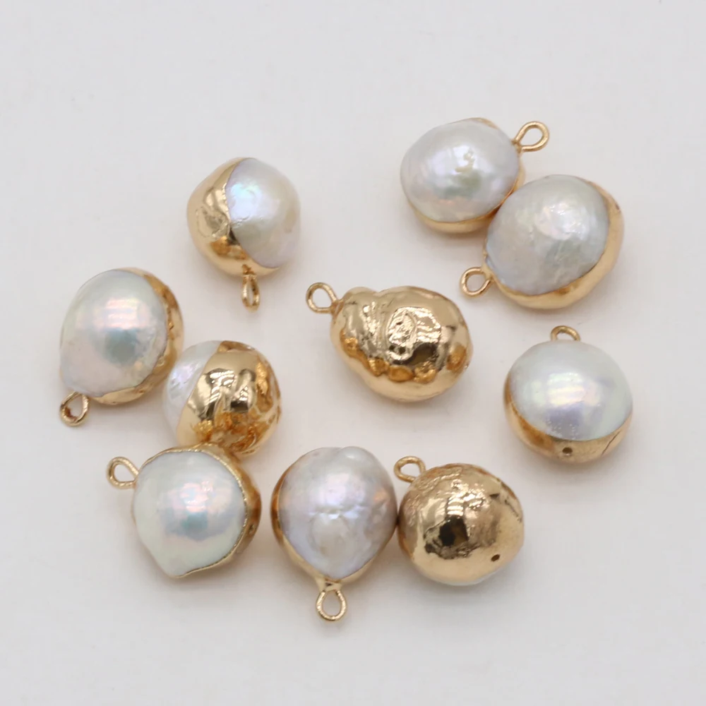 Natural Freshwater Pearl Round Spherical Boutique Pendant Making DIY Fashion Charm Necklace Bracelet Jewelry Gift