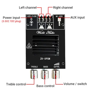 ZK-XPSM 150W*2 TDA7498E Réglage stéréo des aigus des basses Bluetooth Audio amplificateur de puissance module module dissipateur thermique double canal 10 meilleures ventes TDA7498 - No 7