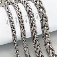 HNSP STAINLESS STEEL TWIST CHAIN NECKLACE FOR MEN WOMEN Neck Jewelry Accessories Hip Hop Black Chains Wholesale 3MM-8MM Thick