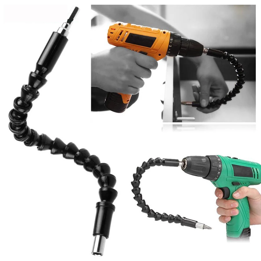 Nuovo foraggio flessibile da 295mm Arbre Electronique Forage Noir Arbre punte flessibili estensione Tournevis Bit Holder Lien comunicatore
