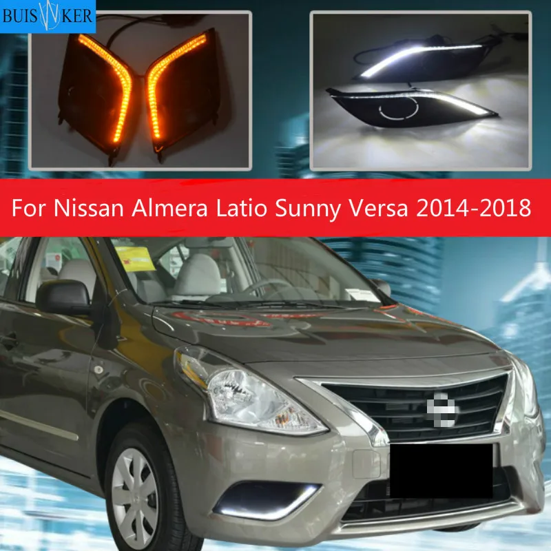 

For Nissan Almera Latio Sunny Versa 2014 2015 2016 2017 2018 LED DRL Daytime Running Lights Daylight Fog Head Lamp