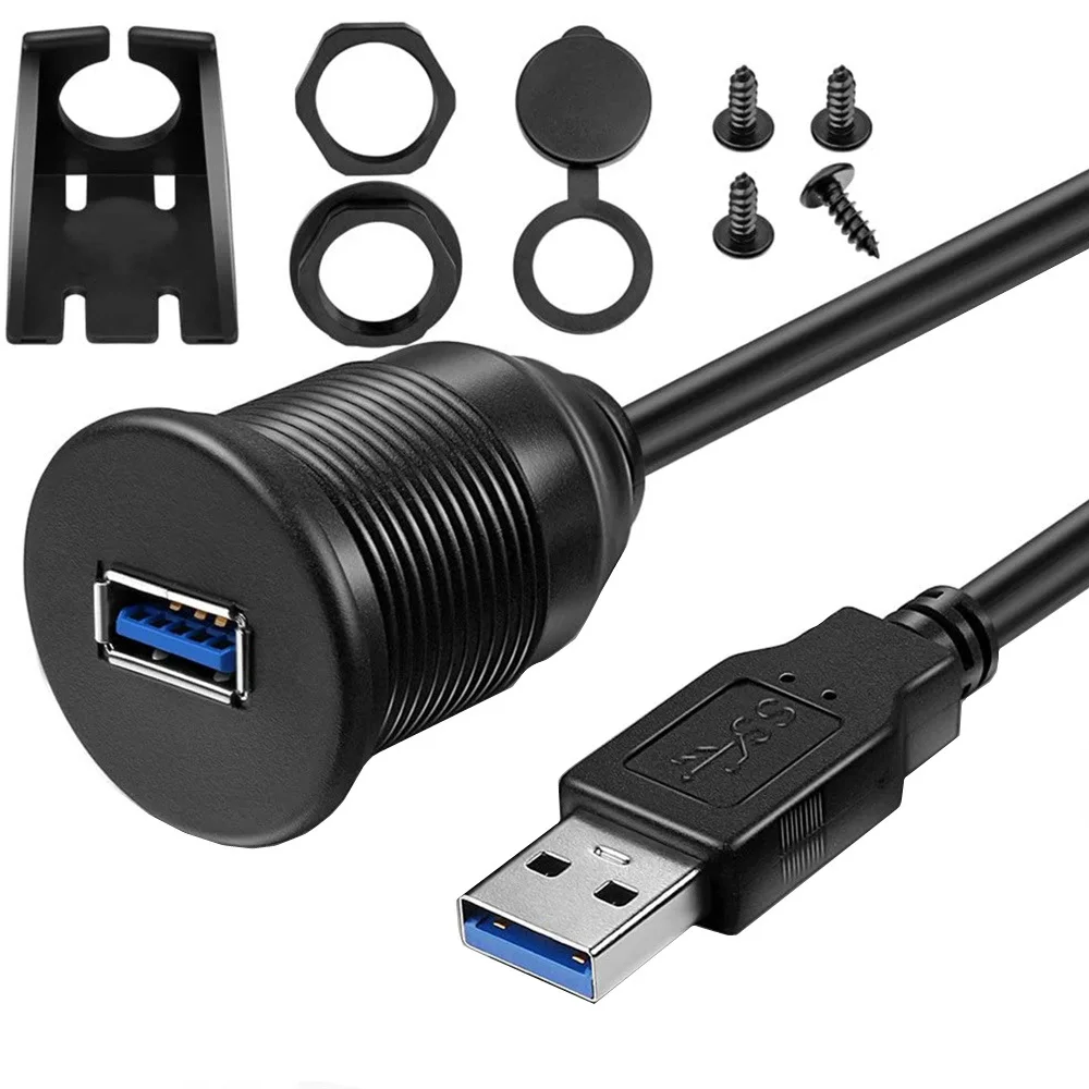 USB لوحة فلوش جبل كابل ، المزدوج USB 3.0 تمديد USB جبل ، داش جبل ، فلوش جبل ، كابل تركيب اللوحة 1 متر 2 متر