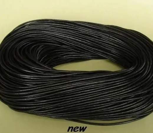 

100M/lot light brown black brown 1mm real wax Round COW Genuine Leather Cord Bracelet Necklace DIY Rope String Thread gg42