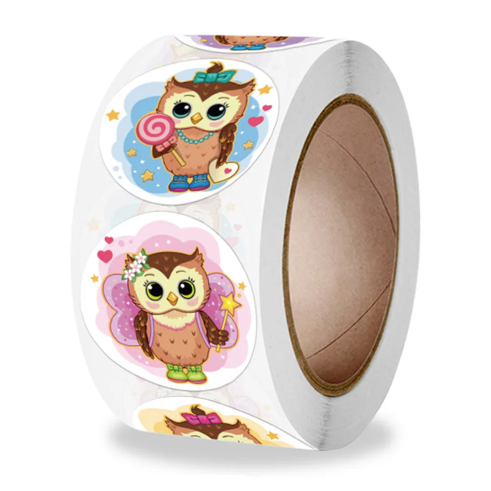 50-500pcs Cute Owl Designs Pattern School Teacher Reward Sticker Animals Cartoon Stickers for Kids Toys Sticker Various