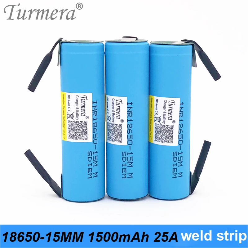 18650 15M Inr Original Battery 18650-15MM 1500Mah 25A for Screwdriver Battery and Shura Shurik for Turmera A15