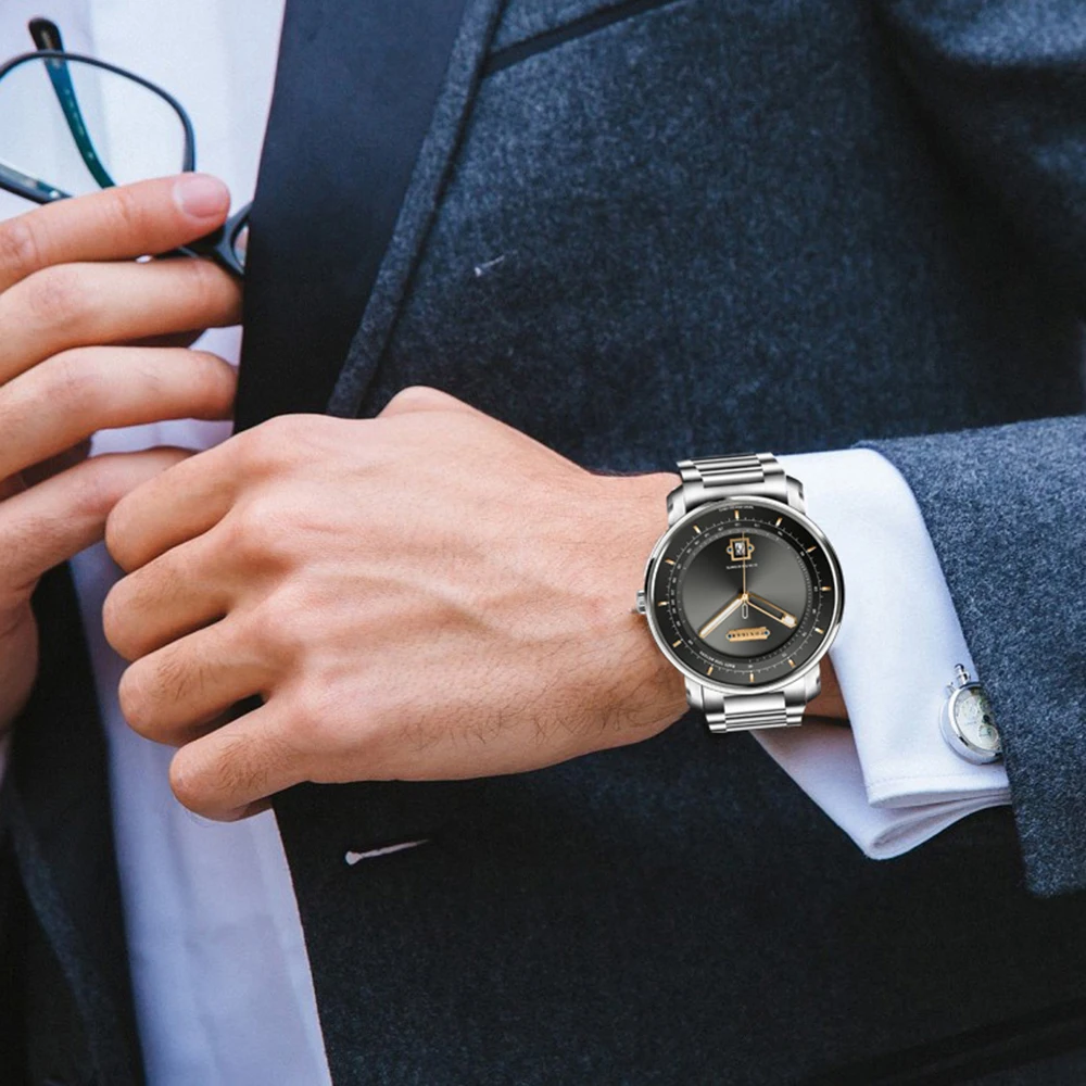 Reloj Automático PONIGER para hombre, reloj de pulsera mecánico de 43MM, reloj resistente al agua hasta 50M, espejo de zafiro Miyota 9015