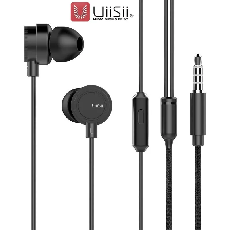 Hot Sale Uiisii headphones noise reduction metal 3.5 mm plug stereo music game sports for iOS Huawei phones HM13