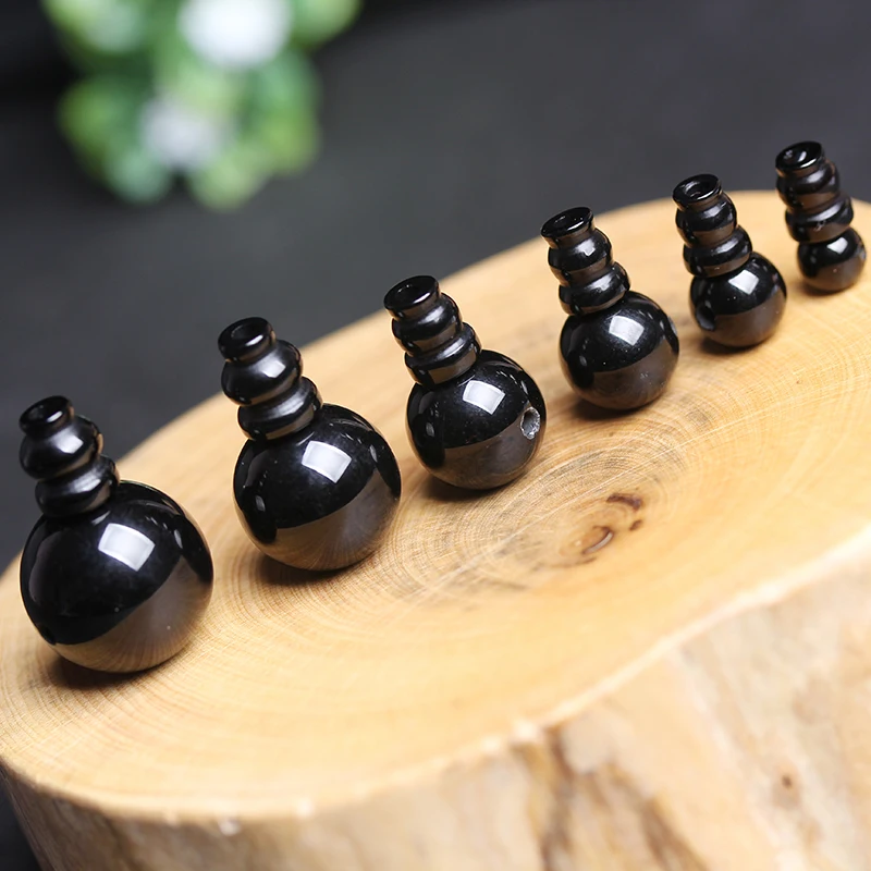 4A Natural Black Agate T-Junction Buddha Head Quartz Crystal Single Bead DIY Jewelry Making