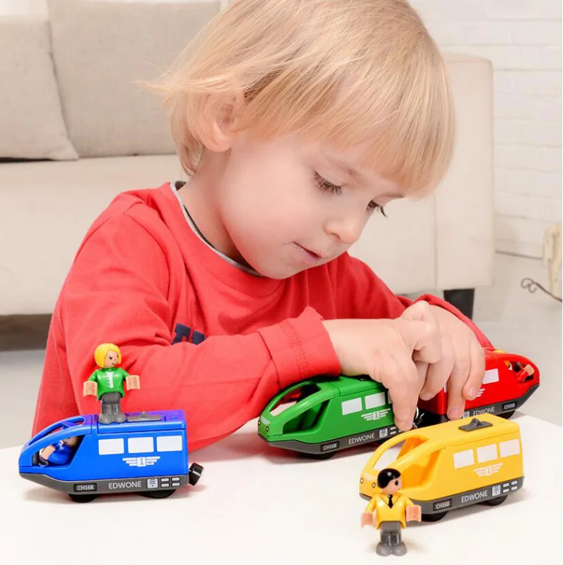 Elektrische Zug Set Spielzeug Modell Zug Elektrische Auto Fit Für Holz Eisenbahn Holz Eisenbahn Track Weihnachten Geschenk Für Kinder – Detail 2