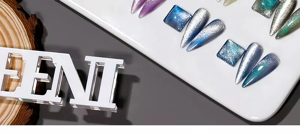 Vendeeni Glitter 9D Cat Eye Nagelgel-Lack Magnet Hybrid Laser Bunter Nagelkunst-Gel-Lack UV LED Aushärtbarer Nagelgel-Lack – Detail 2