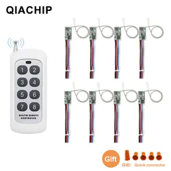 QIACHIP 433MHz Wireless RF Remote Control DC6V-30V Mirco Switch Receiver Module DIY With  Long Range Transmitter Light On/Off