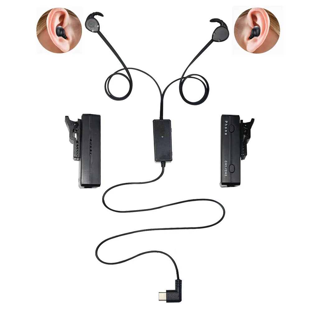 

Dual Lens Headphones Earbud USB Camera Worn In Your Ear Clip Webcam System With BT &Mic For Mobile Video Surveillance