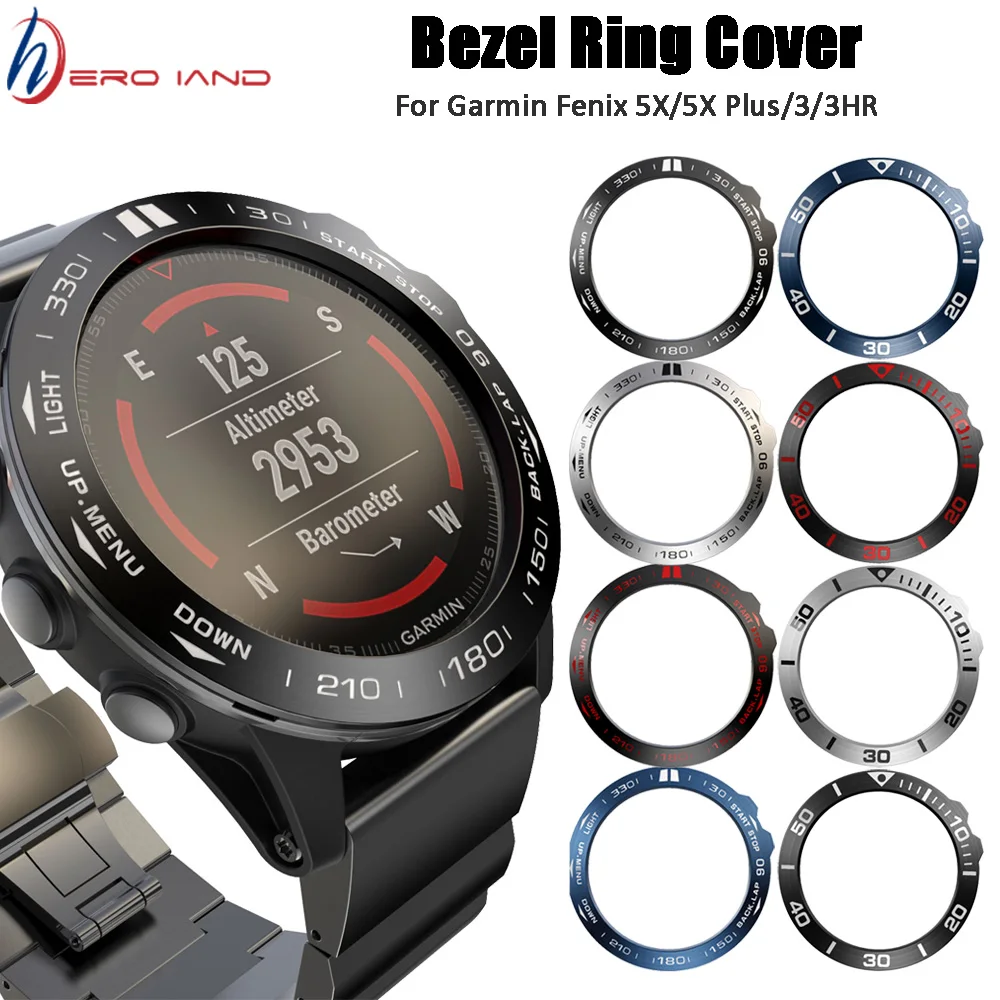 Bezel Ring Styling Frame Case for Garmin Fenix 5x 5x Plus 3 3HR Smart Watch Stainless Steel Cover Anti-scratch Protection Ring