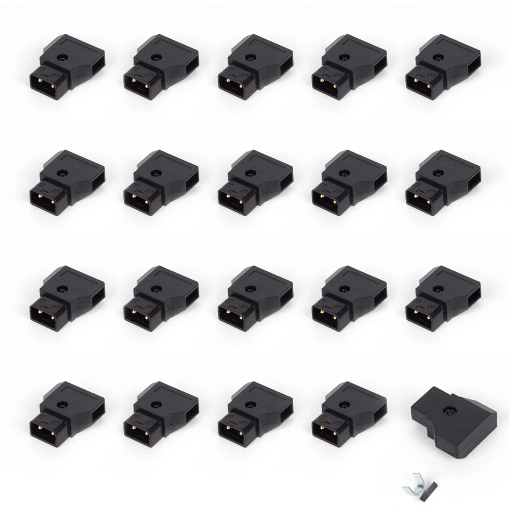 20pcs D-Tap P-Tap DC Power Suppy Male Jack Plug Connector fr Gold Mount V-Mount Batery 8K Camera Studio Production Lighting DIY