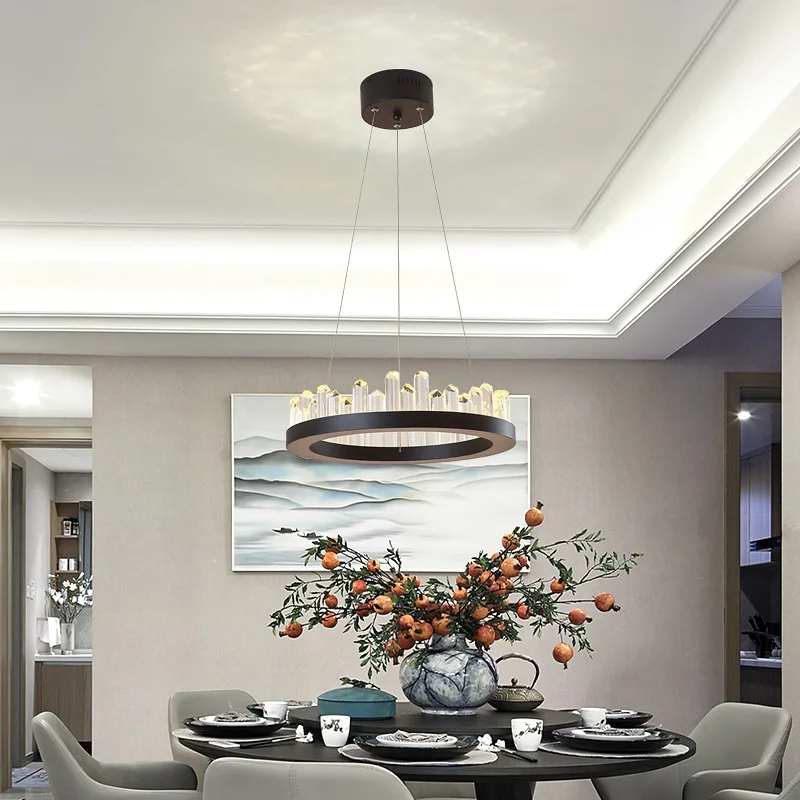 European style living room post modern minimalist light luxury new round crystal bedroom net red iceberg Pendant Light LX110704