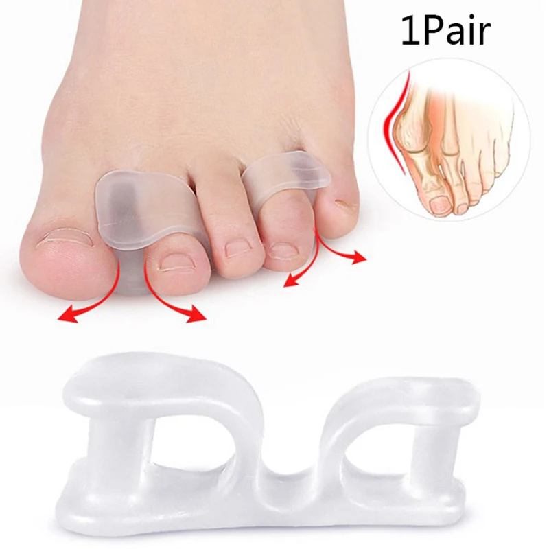 2Pcs Silicone Bone Thumb Orthotics Corrector Hallux Valgus Toe Separator Feet Care Thumb Orthotics Foot Care Tools