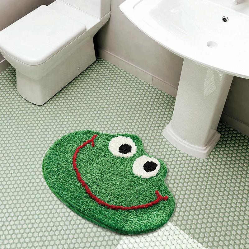 New 3D Frog Bathroom Rug Carpet Tapis Toilet Kitchen Area Floor Mat Door Mats Soft Anti Slip Rugs Home Kids Room Nursery Decor