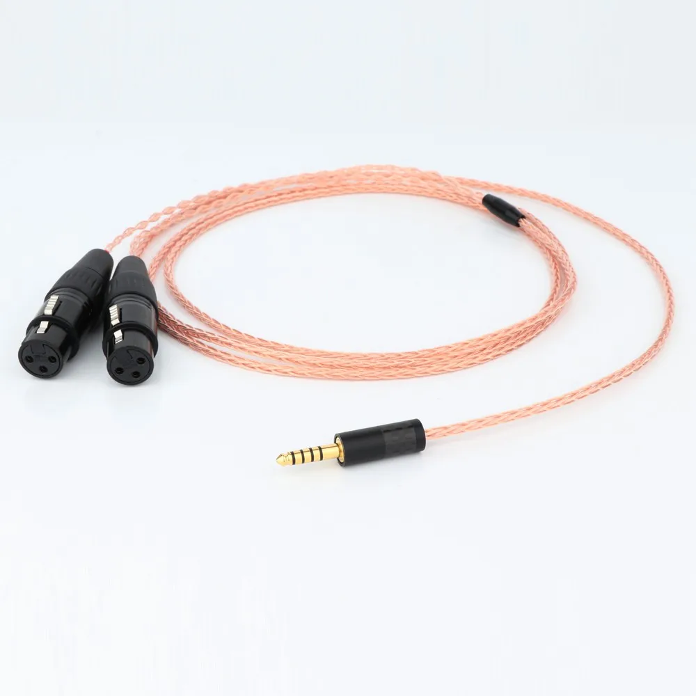 8 Cores Single crystal copper 4.4mm Plug to Dual 3Pin XLR Female/Male Connector Audio Adapter Cable